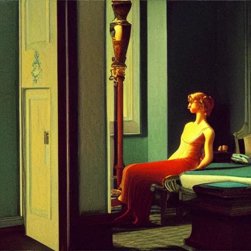 Image similar to a nightmare in a liminal room, film still by wes anderson, depicted by canova, limited color palette, very intricate, art nouveau, highly detailed, lights by hopper, soft pastel colors, minimalist