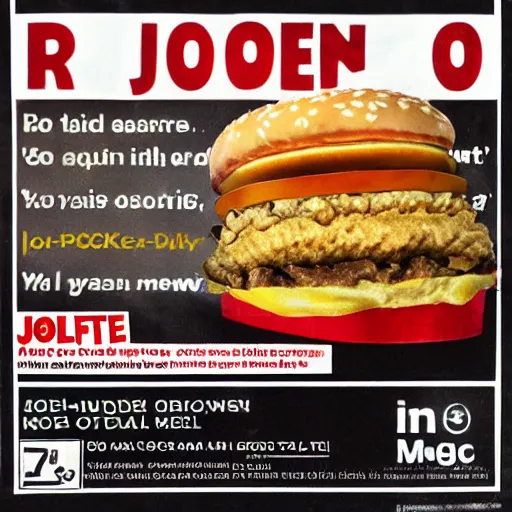 Image similar to advertisement for the new joe rogan mcdonalds meal