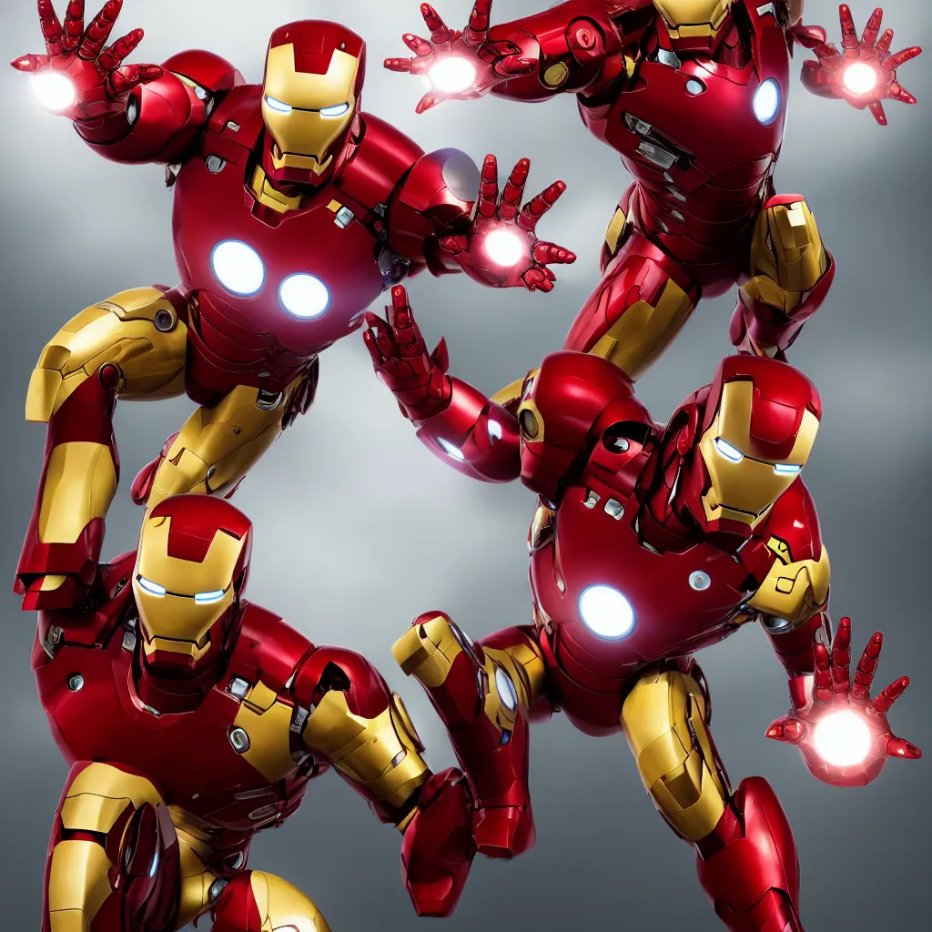 Image similar to Iron Man working as a McDonalds cashier, macro, dramatic, artstation, 8k, HD