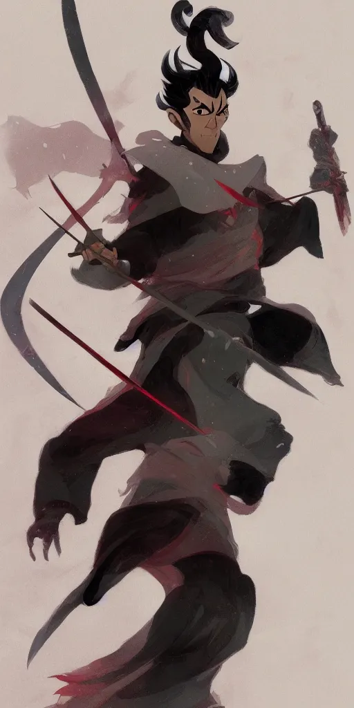 Prompt: foolish samurai warrior wielding a magic sword, fantasy art, illustration, illustrated by greg rutkowski and gaston bussiere, artstation, photorealistic facial features, 4 k, 8 k