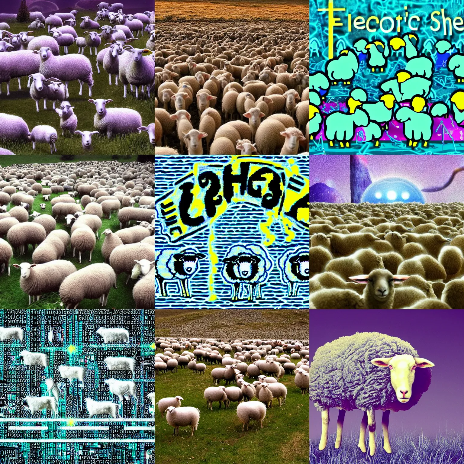 Prompt: electronic sheep's