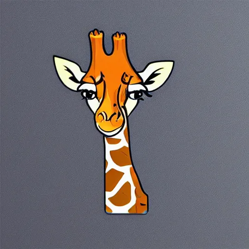 Prompt: giraffe skateboarding sticker