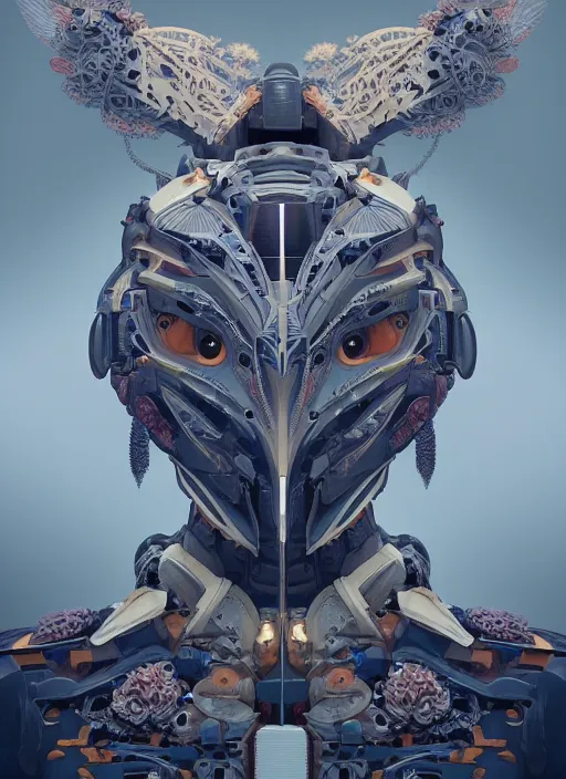 Image similar to symmetry!! portrait of a hybrid robot eagle, floral! horizon zero dawn machine, intricate, elegant, highly detailed, ray tracing, digital painting, artstation, concept art, smooth, sharp focus, illustration, art by artgerm and greg rutkowski and alphonse mucha, 8 k