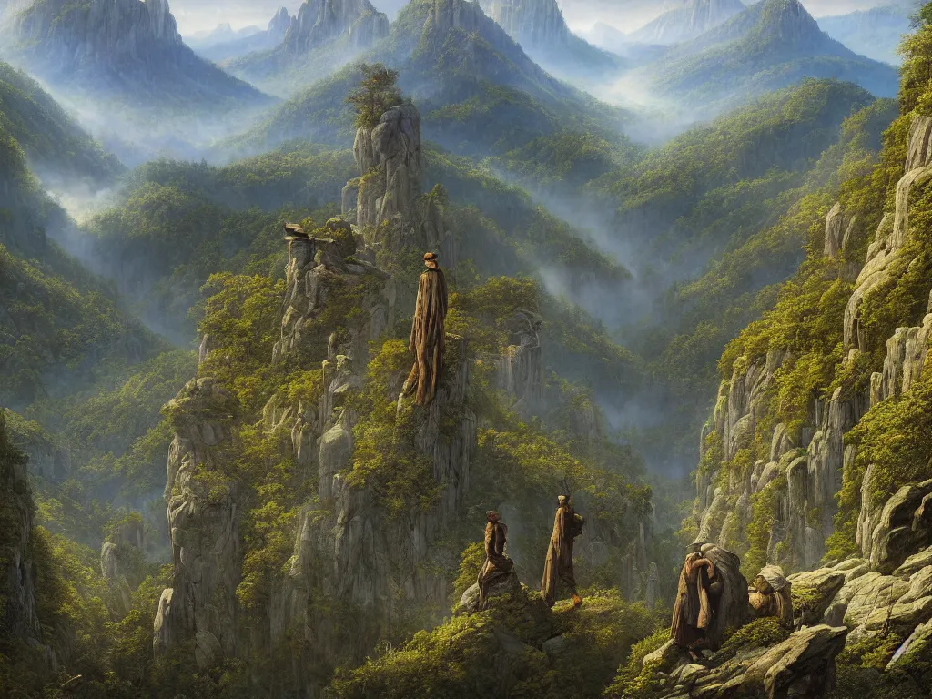 Image similar to a beautiful and highly detailed matte painting of the the appalachian mountains, intricate details, epic scale, insanely complex, 8 k, sharp focus, hyperrealism, very realistic, by caspar friedrich, greg rutowski, james gurney, zeen chin,