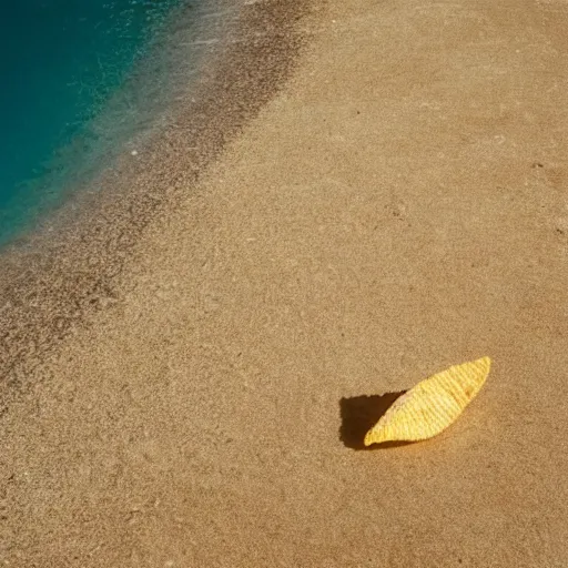 Prompt: a bag of chips larger than the moon. sitting ominously in the ocean. the camera angle looks down from space and the bag of chips casts a long shadow across the surface of the earth.