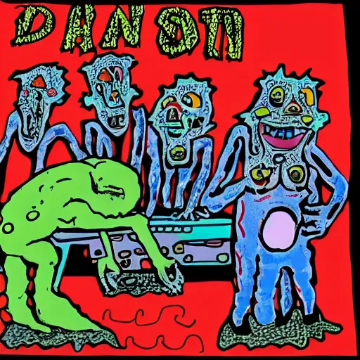 Image similar to daniel johnston in the style of daniel johnston and outsider art, no photo, 4k