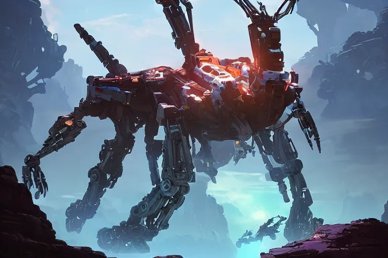 Image similar to longleg machine mecha animal beast robot of horizon forbidden west horizon zero dawn bioluminiscence, behance hd by jesper ejsing, by rhads, makoto shinkai and lois van baarle, ilya kuvshinov, rossdraws global illumination