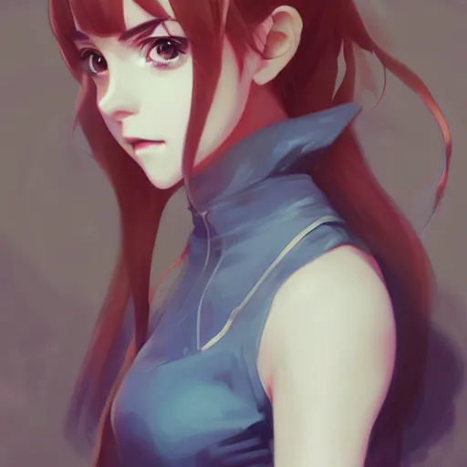 Image similar to anime portrait of emma watson as an anime girl by Stanley Artgerm Lau, WLOP, Rossdraws, James Jean, Andrei Riabovitchev, Marc Simonetti, and Sakimichan, trending on artstation