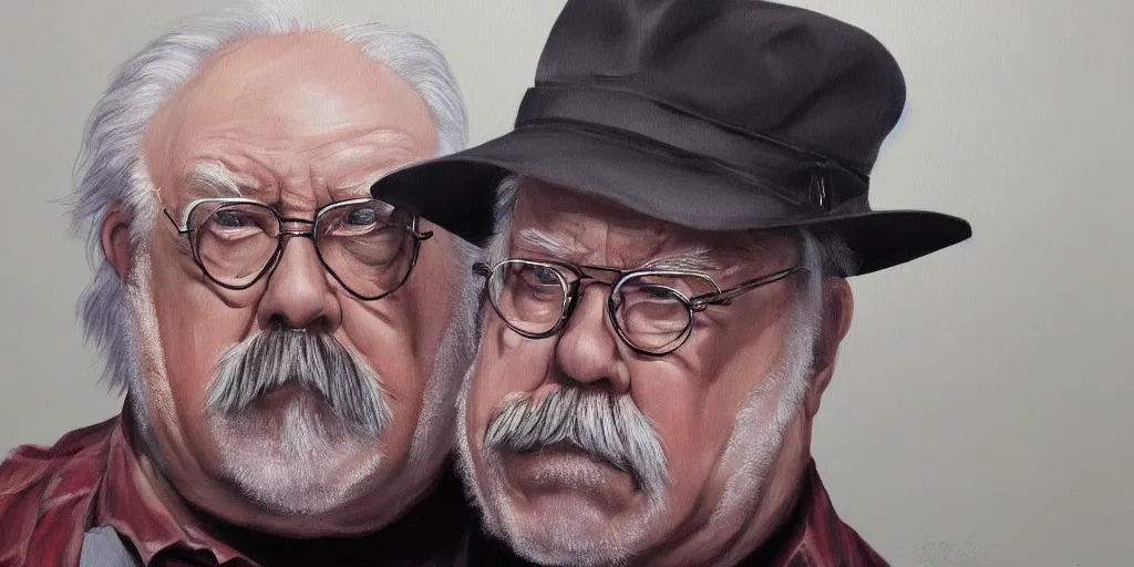 Image similar to wilford brimley staring intently into your soul diabeetus high fidelity painting high resolution trending on artstation