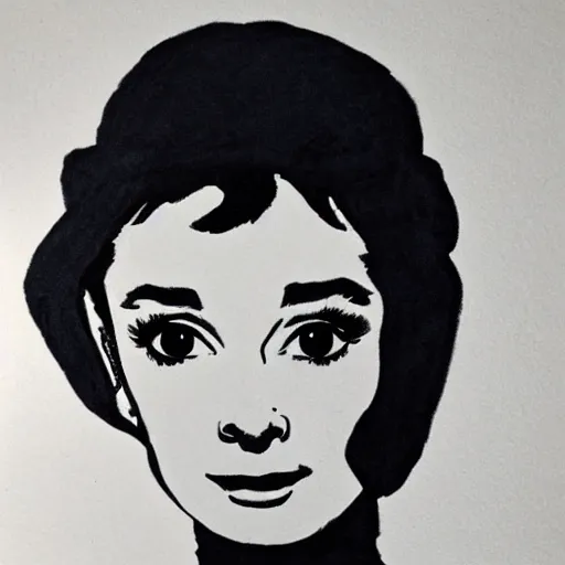 Prompt: audrey hepburn art by esther inglis