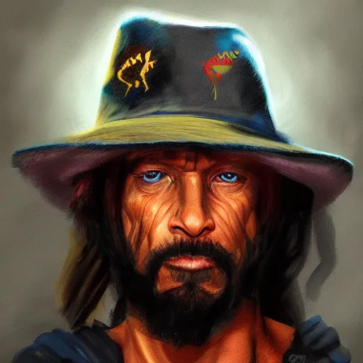 Image similar to randy savage portrait fantasy painting trending on artstation