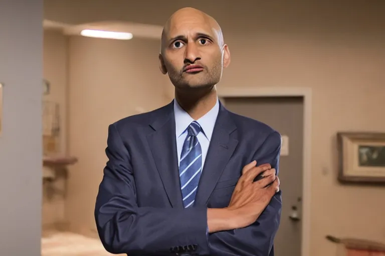 Prompt: Keegan-Michael Key as Barack Obama in 'Obamna' (2020), movie still frame, promotional image, imax 70 mm footage, oscar nominated cinematography, volumetric lighting, 8k resolution