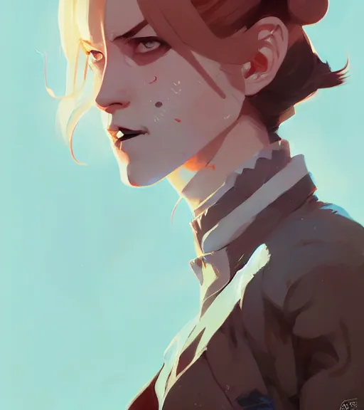 Prompt: portrait of genshin impact character, by atey ghailan, by greg rutkowski, by greg tocchini, by james gilleard, by joe fenton, by kaethe butcher, dynamic lighting, gradient light blue, brown, blonde cream and white color scheme, grunge aesthetic