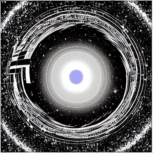 Image similar to A beautiful computer art of a black hole consuming a star. 2001: A Space Odyssey, blueprint by Apollonia Saintclair, by Joaquín Sorolla doom, extemporaneous