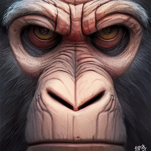 Image similar to face icon stylized minimalist war for the planet of the apes, loftis, cory behance hd by jesper ejsing, by rhads, makoto shinkai and lois van baarle, ilya kuvshinov, rossdraws global illumination