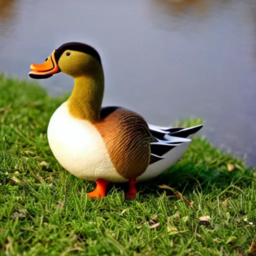 Image similar to a duck wearing rubber boots in the french countryside, realistic, detailed, 8 k
