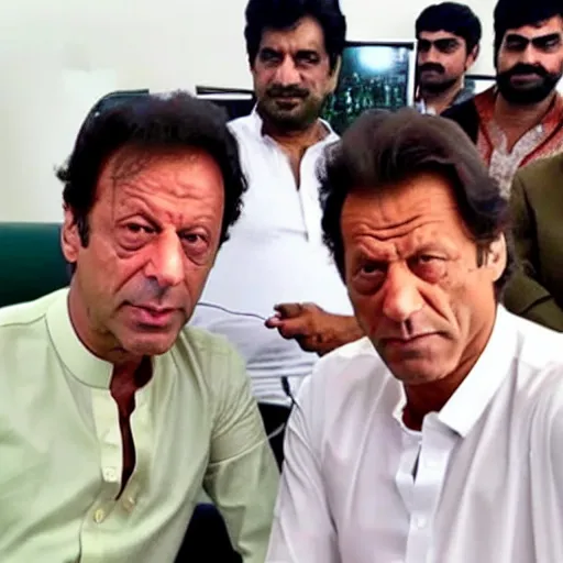 Prompt: Imran Khan showing middle finger