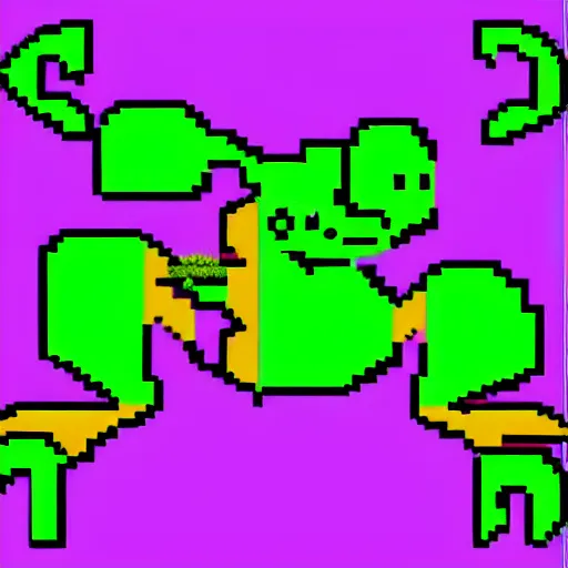 Image similar to 6 4 bit, 8 bit nes graphics. antropomorphic muscular masculine pepe the frog. kickboxer fighter, in shorts. aggressive large head. art from nes game cartridge