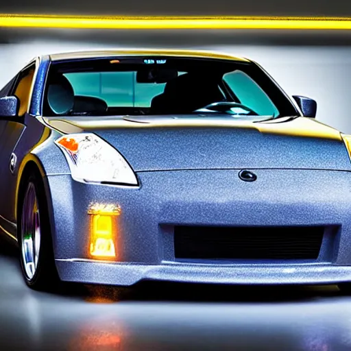 Prompt: a neon glowing nissan 3 5 0 z