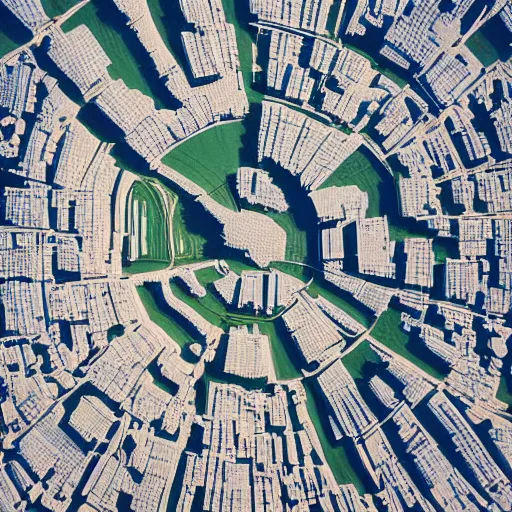 Image similar to Minimalist painting of a satellite view of a city