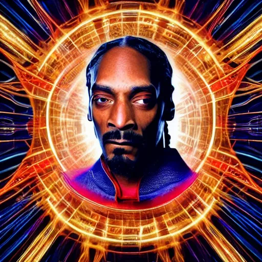 Image similar to multicolor photo of snoop dogg as doctor strange by martin schoeller created at marvel cinematic universe in 4 k ultra high resolution and with portrait, with funny feeling