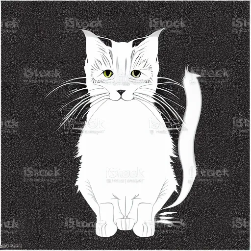 Image similar to long haired cat, silhouette, vector art style, 4 k