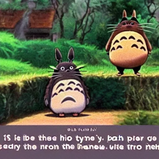 Image similar to a screenshot from the movie My Neighbour Totoro, with a guinea pig