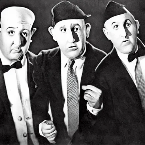 Image similar to the three stooges as a hip hop group