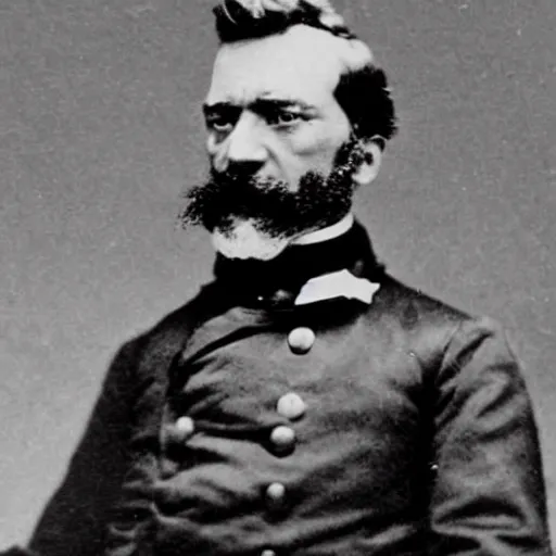 Image similar to A 1858 photo of General Pitzer - a union General known for his pipe that blew bubbles