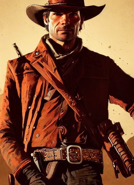 Image similar to highly detailed portrait of timothy olyphant red dead redemption art, unreal engine, fantasy art by greg rutkowski