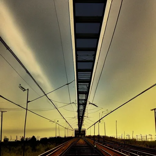 Image similar to rails in sky, award winning photo