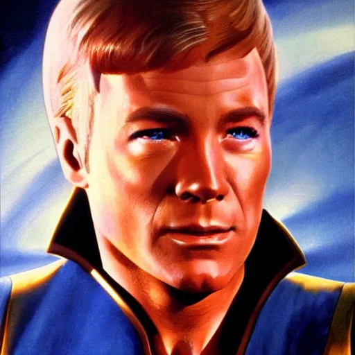 Prompt: captain kirk from star trek the original series. realistic concept art painting,