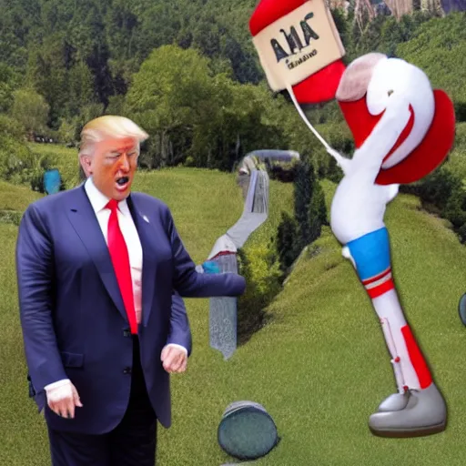 Image similar to donald trump as pee wee herman adventuring