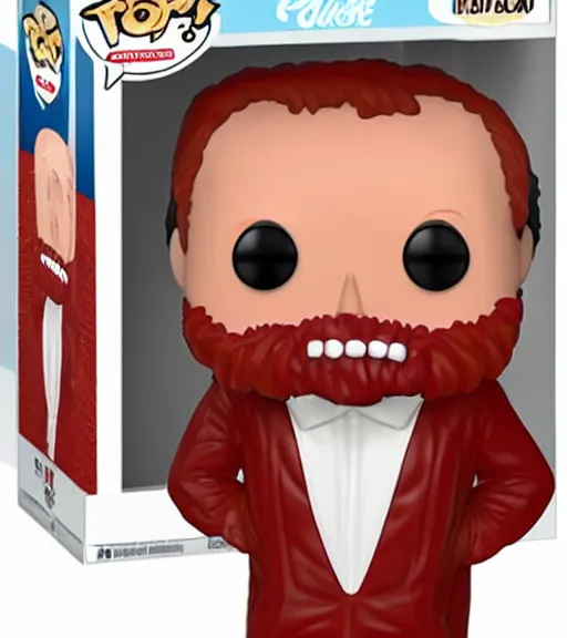 Prompt: funko pop character of joe biden in a bacon suit.