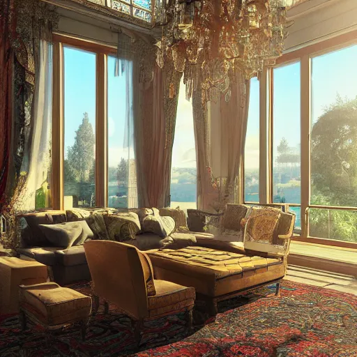 Image similar to a modern country house on the lake, golden hour, spotlight, backlight, sunlight, volumetric light, ray tracing reflections, insanely detailed and intricate, hypermaximalist, elegant, ornate, hyper realistic, super detailed