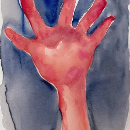 Image similar to watercolor hand by marlene dumas