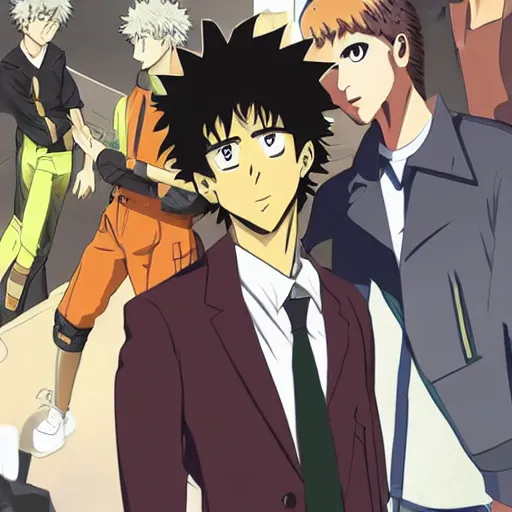 Image similar to spike spiegel wearing techwear, anime