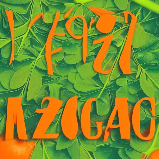 Image similar to moringa juice, 6 0's jazz fusion, album cover, casiopea, orange color, green, moringa leaves juice