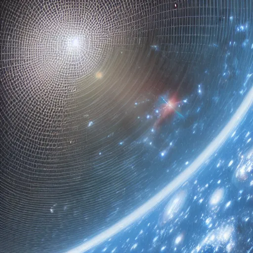 Image similar to a deep space photograph of a dyson sphere around a distant star