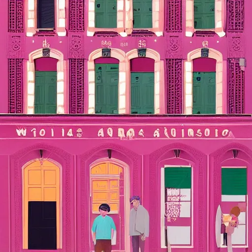 Image similar to artwork by Wes Anderson