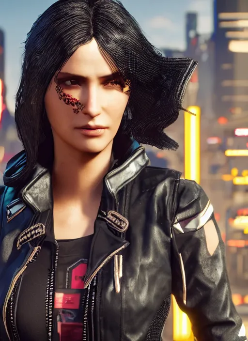 Prompt: black haired woman in a trench coat in a black cyberpunk 2 0 7 7, full body, intricate, highly detailed, face enhance, realistic