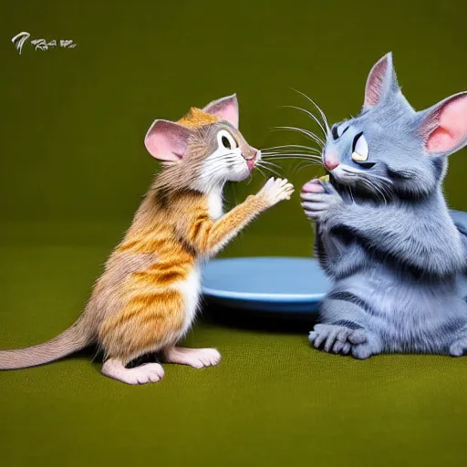 Image similar to “Tom and Jerry in real life, photography, 8k resolution, Ultra HD”