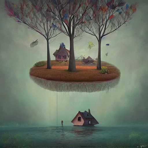 Prompt: A beautiful painting of un mundo surrealista creado por Gediminas Pranckevicius