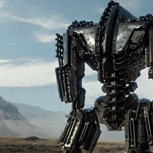 Prompt: cinematic still from westworld and real steel, very close shot of intricate ornate armored core upper body by fujioka kenki and by mamoru nagano,