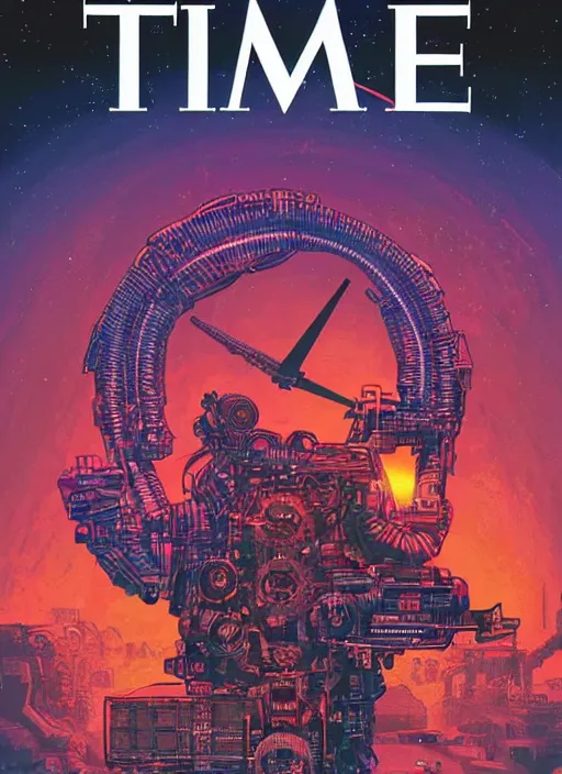 Prompt: TIME magazine cover, the coming AI singularity, by Dan Mumford, 4k, HDR