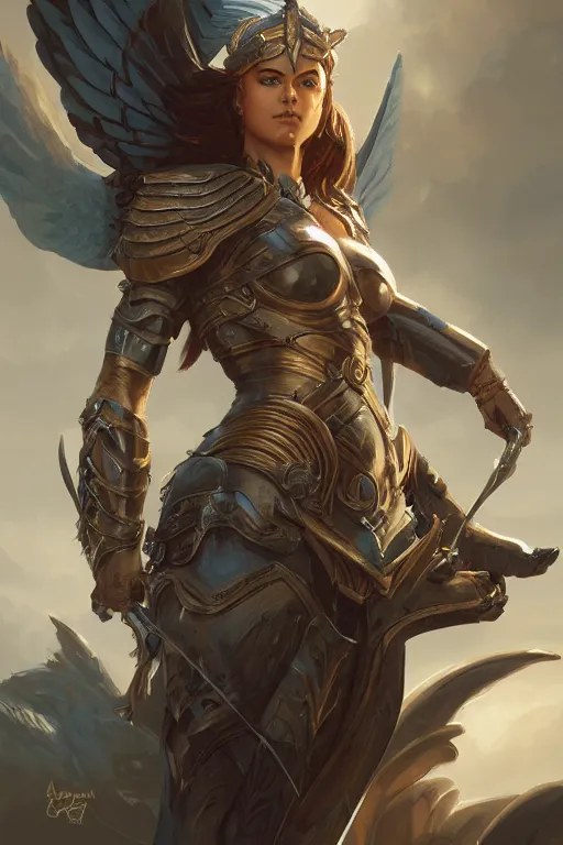 Image similar to amazon valkyrie athena, d & d, fantasy, portrait, highly detailed, headshot, digital painting, trending on artstation, concept art, sharp focus, illustration, art by artgerm and greg rutkowski and magali villeneuve