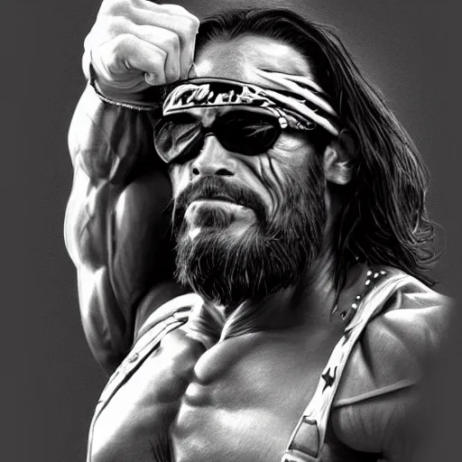 Prompt: amazing lifelike award winning pencil illustration of macho man Randy savage trending on art station artgerm Greg rutkowski cinematic