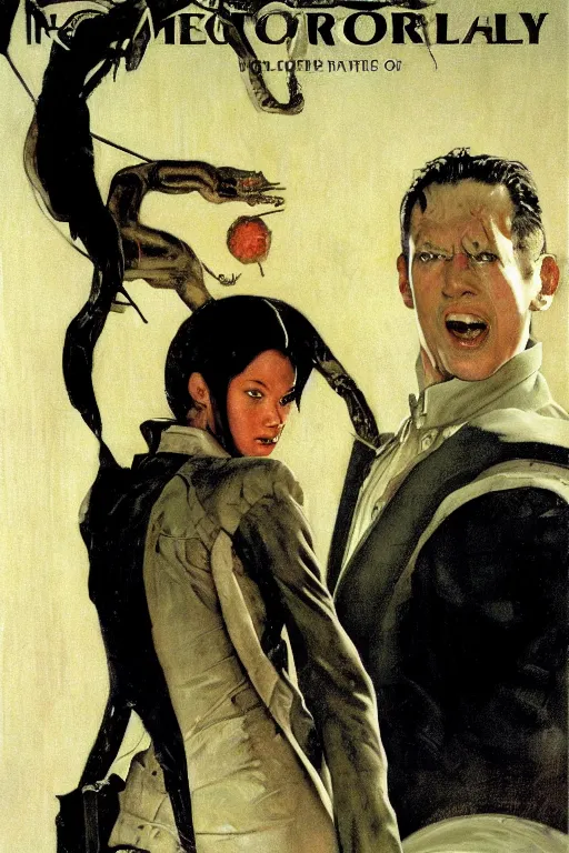 Image similar to Neo from Matrix painted by Norman Rockwell