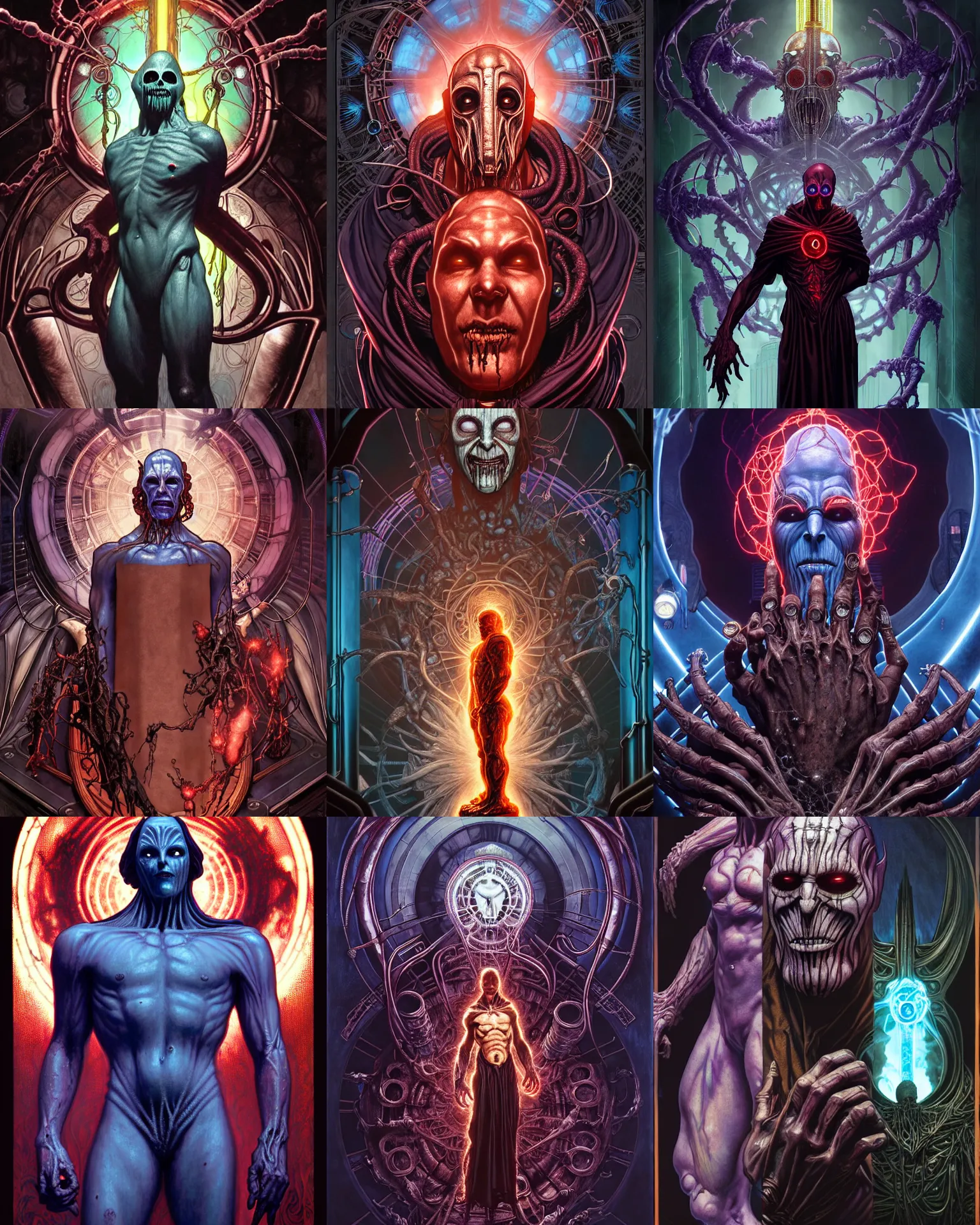 Prompt: the platonic ideal of bioshock of cletus kasady ultimate carnage thanos dementor doctor manhattan chtulu nazgul, detailed, intricate, hyperrealism, intense, scary, decay, dmt, art by brock hofer and artgerm and greg rutkowski and alphonse mucha