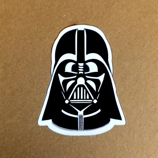 Image similar to symmetrical die cut sticker, darth vader